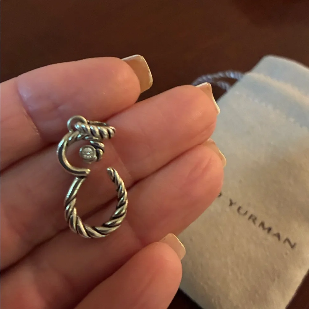 David Yurman script pendant E Silver Necklace Pendant - Picture 2 of 2